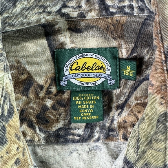 Cabelas Shirt Mens Medium Outdoors Camo Green Button Up Hunting Seclusion 3D - Picture 7 of 9